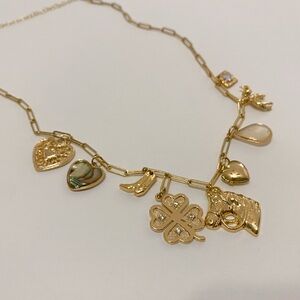Anthropologie Gold Lucky Charm Necklace